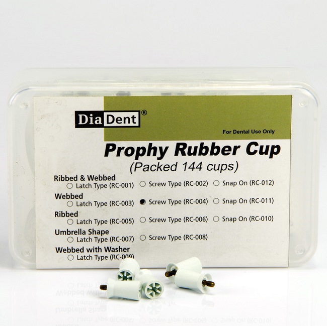 Полир чашка 6 перепонок Prophy Rubber Cup Screw Type 144 шт.