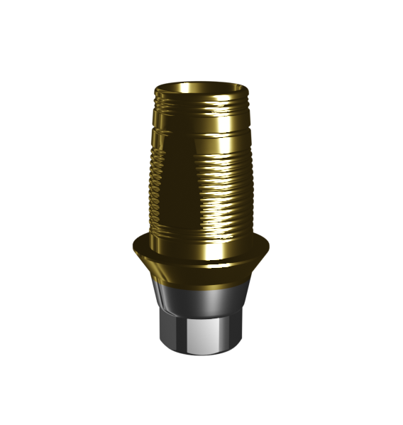 Абатмент-основание (одиночный), аналог GEO, совместим с Nobel Conical Connection RP (1.3 мм), с покрытием TiN, с 2 винтами 51123