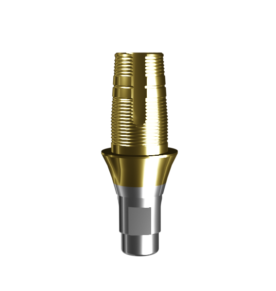 Абатмент-основание (одиночный), аналог GEO, совместим с Straumann Bone Level RC, с покрытием TiN, с 2 винтами