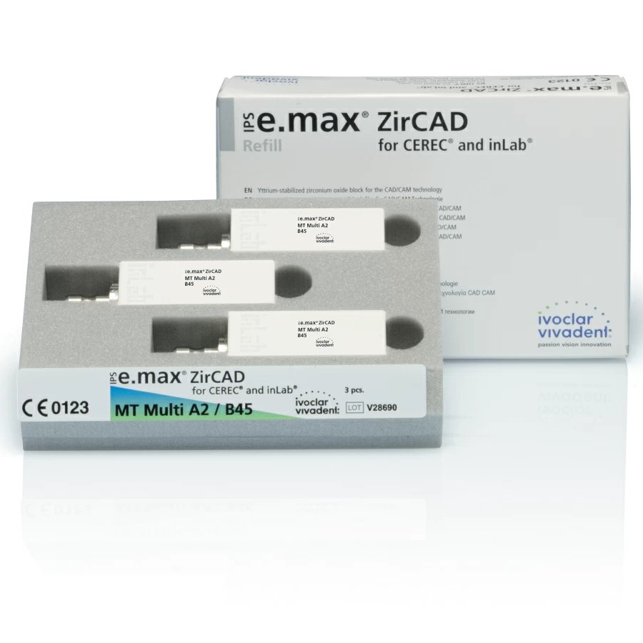 Блоки IPS e.max ZirCAD PlanM. MT Mul. B45, 3 шт