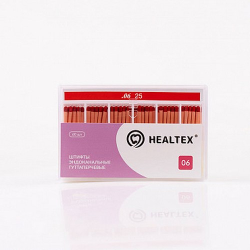 Штифты эндоканальные гуттаперчевые Healtex, конусность 06