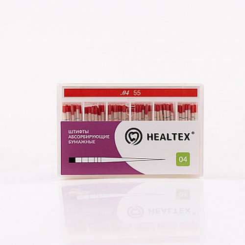 Штифты абсорбирующие бумажные Healtex с маркировкой длины, конусность 04