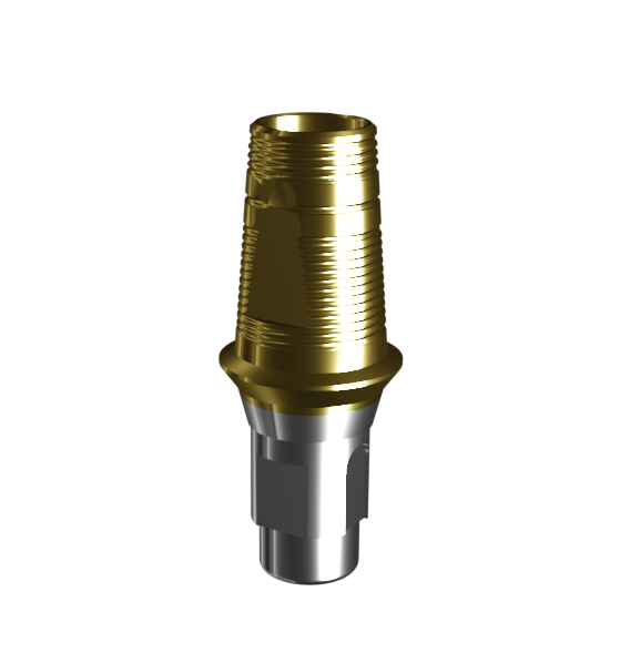 Абатмент-основание (одиночный), аналог GEO, совместим с Straumann Bone Level RC (1.3 мм), с покрытием TiN, с 2 винтами 51183