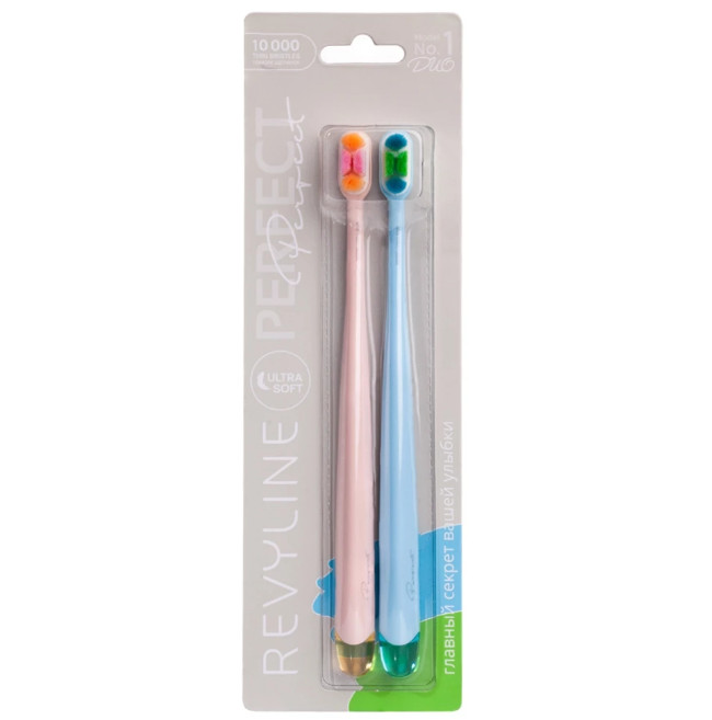 Набор зубных щеток Revyline Perfect 10000 DUO, Pink + Light Blue