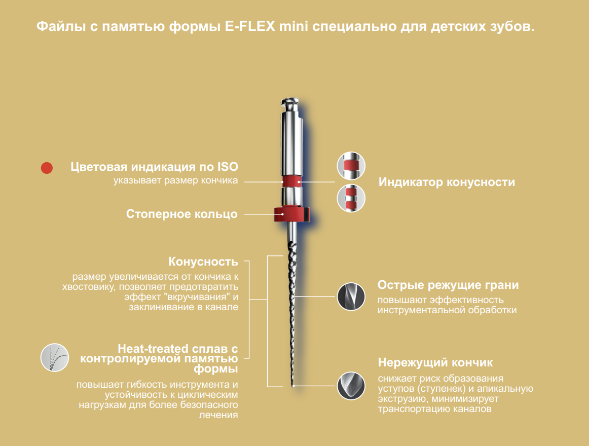 Файл укороченный Е-ФЛЕКС Мини- E-FLEX Mini L16 мм Eighteeth
