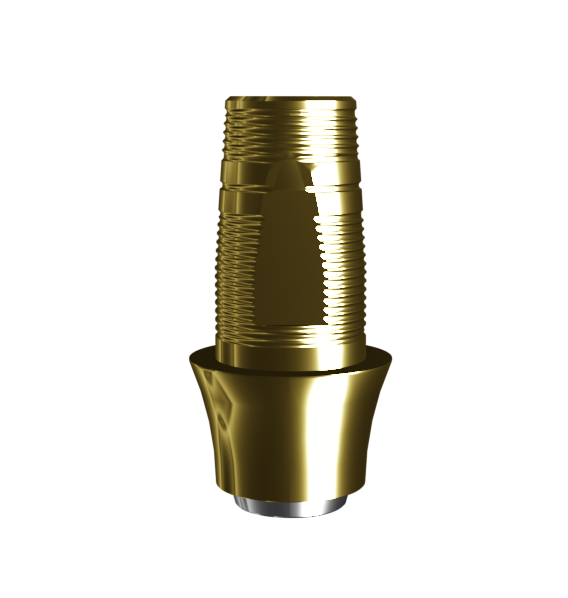 Абатмент-основание (мостовидный), аналог GEO, совместим с Nobel Conical Connection NP, с покрытием TiN, с 2 винтами