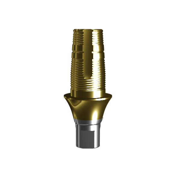 Абатмент-основание (одиночный), аналог GEO, совместим с Straumann Bone Level NC, с покрытием TiN, с 2 винтами