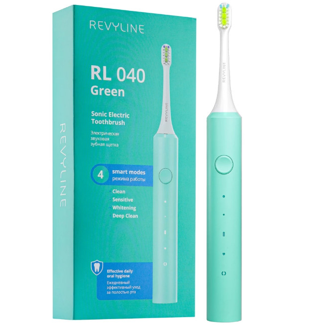 Электрическая звуковая зубная щётка Revyline RL 040, зеленая