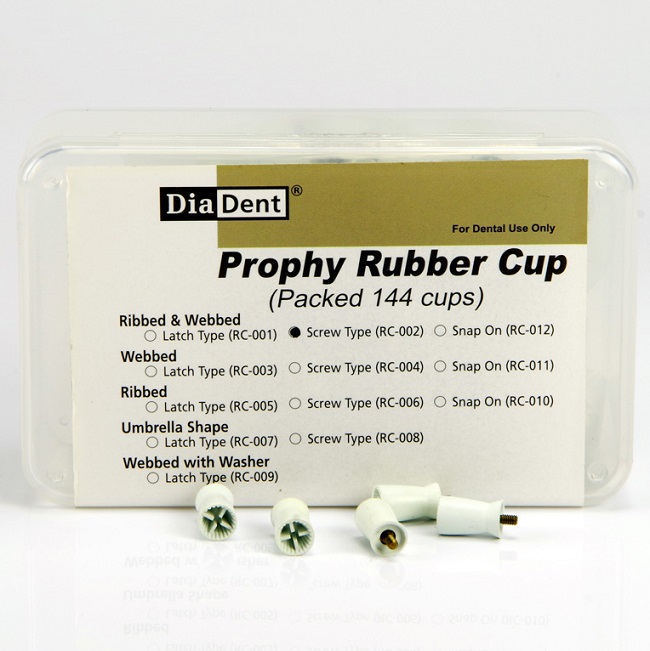 Полир чашка 4 перепонки Prophy Rubber Cup Screw Type 144 шт.