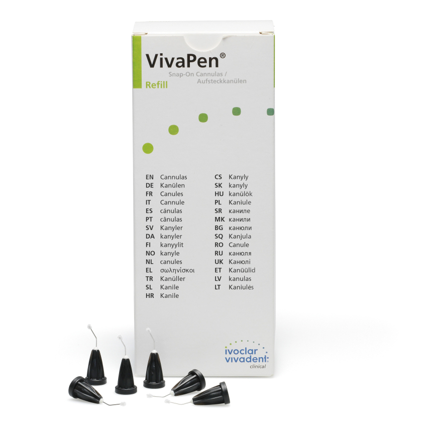 Канюли со щеточкой VivaPen Snap-On Cannulas Refill 300 шт