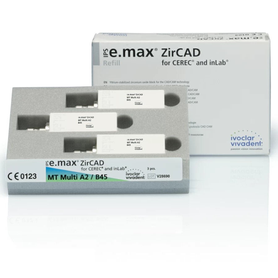 Блоки IPS e.max ZirCAD CER/in.MT Mul. B45, 3 шт