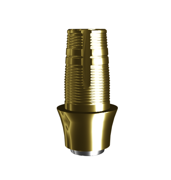 Абатмент-основание (мостовидный), аналог GEO, совместим с Nobel Conical Connection NP, с покрытием TiN, с 2 винтами