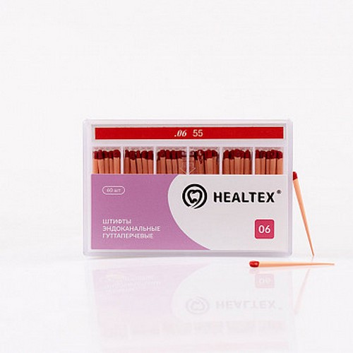 Штифты эндоканальные гуттаперчевые Healtex, конусность 06