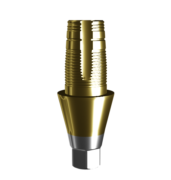 Абатмент-основание (одиночный), аналог GEO, совместим с Osstem Mini с покрытием TiN, с 2 винтами