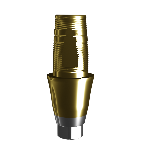 Абатмент-основание (одиночный), аналог GEO, совместим с Nobel Conical Connection RP (1.3 мм), с покрытием TiN, с 2 винтами 51123