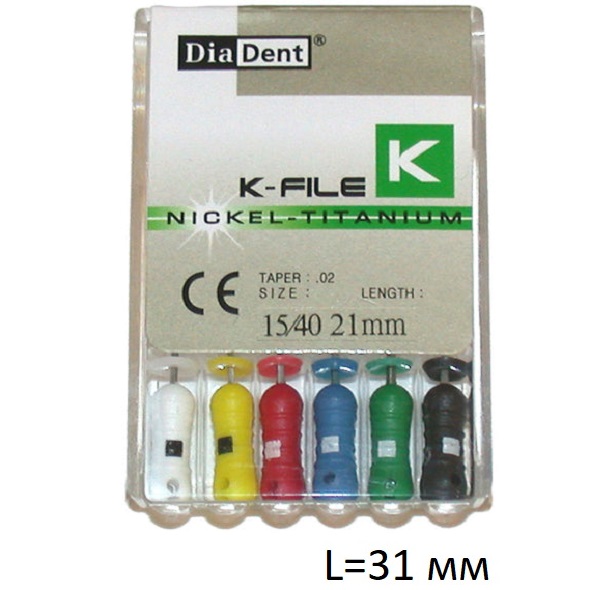 К-Файлы - K-File NiTi L31 мм, DiaDent