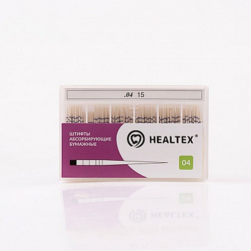 Штифты абсорбирующие бумажные Healtex с маркировкой длины, конусность 04