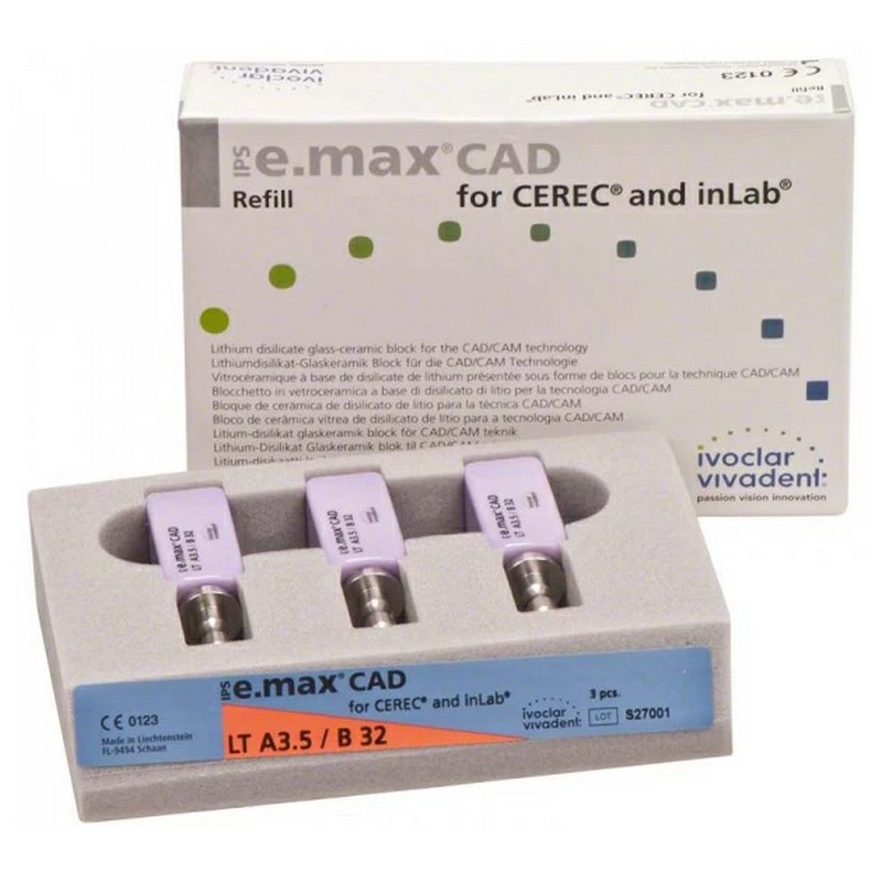 Блоки IPS e.max CAD CEREC/inLab LT B32 3 шт