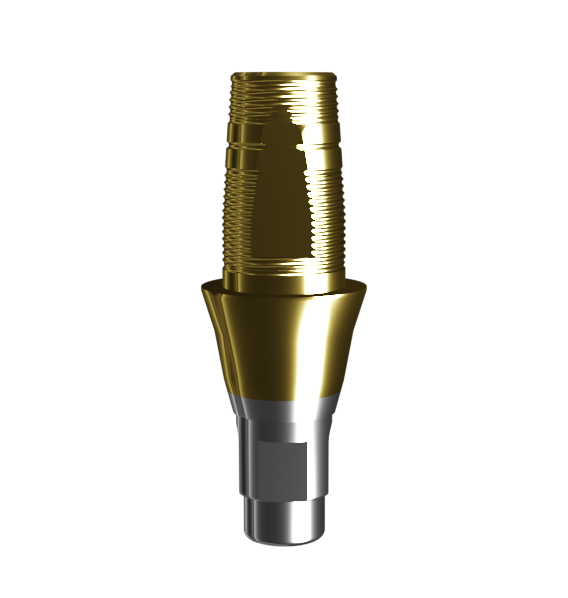 Абатмент-основание (одиночный), аналог GEO, совместим с Straumann Bone Level RC, с покрытием TiN, с 2 винтами