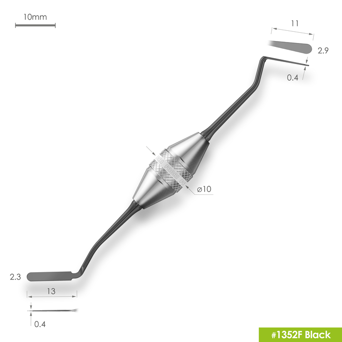 Большая универсальная двухсторонняя гладилка 1352F Black