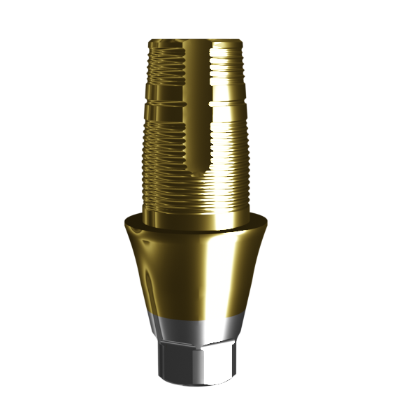 Абатмент-основание (одиночный), аналог GEO, совместим с Nobel Conical Connection RP (1.3 мм), с покрытием TiN, с 2 винтами 51123