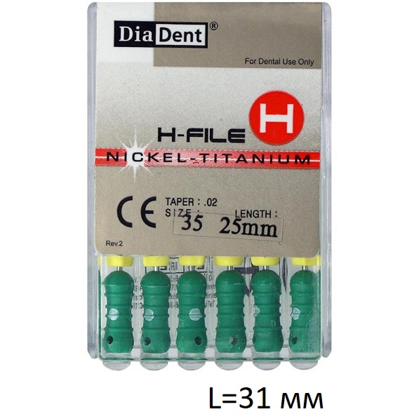 Эйч-Файлы - H-File NiTi L31 мм, DiaDent