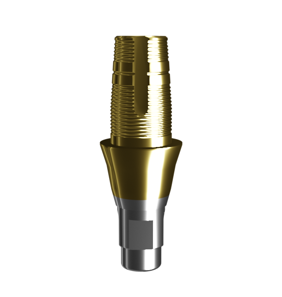 Абатмент-основание (одиночный), аналог GEO, совместим с Straumann Bone Level RC, с покрытием TiN, с 2 винтами