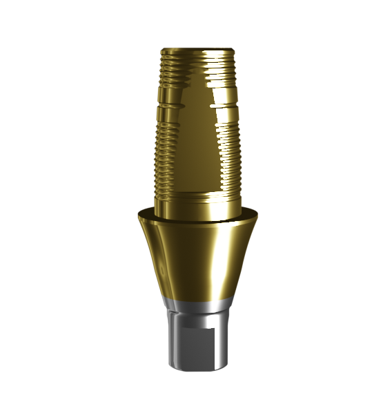 Абатмент-основание (одиночный), аналог GEO, совместим с Straumann Bone Level NC, с покрытием TiN, с 2 винтами