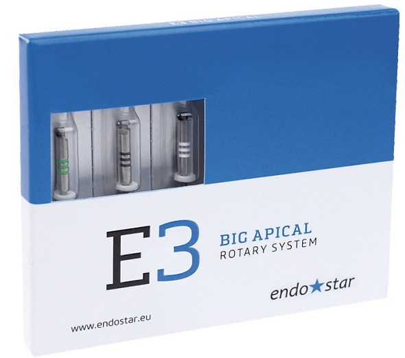 Инструменты ротационные E3 Big Apical Rotary System Endostar, ассорти 3 шт.